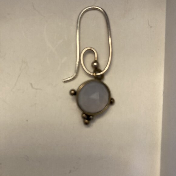 160 Sterling Silver and Moonstone Hoop Earrings, Colonial Jewelers - Picture 4 of 14